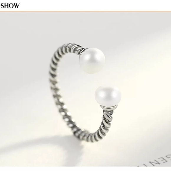 *NEW Pearl Twist Ring | 925 Sterling Silver - Picture 6 of 15